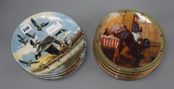 A collection of bird series plates and Norman Rockwell plates (limited edition)