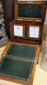 A Victorian oak stationery box