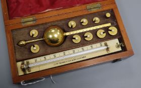 A mahogany cased Sikes hydrometer