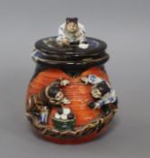 A Japanese Sumida pottery lidded vase