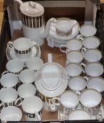 A Wedgwood Susie Cooper 'Saturn' pattern coffee set and a 'Venetia' pattern service, comprising