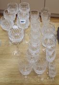 A part suite of Waterford glassware