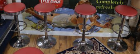 A set of four American Diner bar stools W.38cm