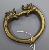 A Persian bronze handle / knocker