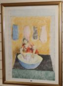 Duncan Grant, limited edition colour lithograph, Washer woman, signed in pencil, numbered 20/350, 77