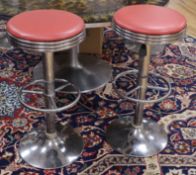 A set of four American Diner bar stools W.38cm