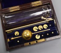 A rosewood cased Sikes hydrometer