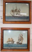 After Jean Jerome Baugean (1764-1819), a set of four coloured marine aquatints, comprising: 'Fregate