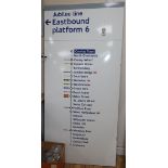 Jubilee Line Platform 6 enamel sign (wrong direction, should read Westbound)