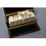 A cased domino set