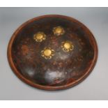 A 19th century Indian lacquer shield diameter 46.5cm