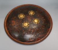 A 19th century Indian lacquer shield diameter 46.5cm