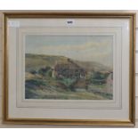 Herbert E. Butler, watercolour, Thatched house in a landscape, signed 28 x 39cm
