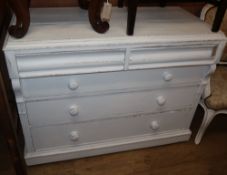 A painted chest of drawers W.117cm