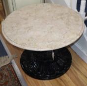 A small marble topped table W.70cm