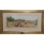 Charles Gregory (1810-1896), watercolour, Harvesters at rest, signed 28 x 71cm