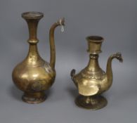 Two 18th / 19th century bronze ewers