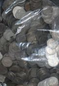 A large quantity of GVI to QEII sixpences and various shillings and 5 pence and 10 pence coins