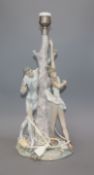 A Lladro group of dancers by tree