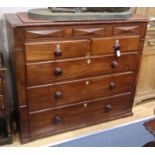 A George IV north country mahogany chest W.129cm