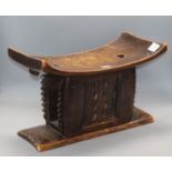 A carved Ashanti stool