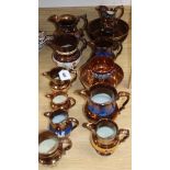 A group of copper lustre wares