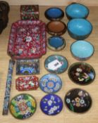 A group of Chinese cloisonne and Canton enamel wares, 19th/20th century