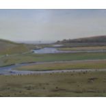 John Deller, oil on board, Cuckmere, signed 50 x 60cm