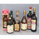 Seven bottles including 1960's Dubonet, White Port, Malaya, etc.