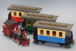 An LGB Grizzly Flats CHLOE steam locomotive, G Gauge, together with track, transformer and three