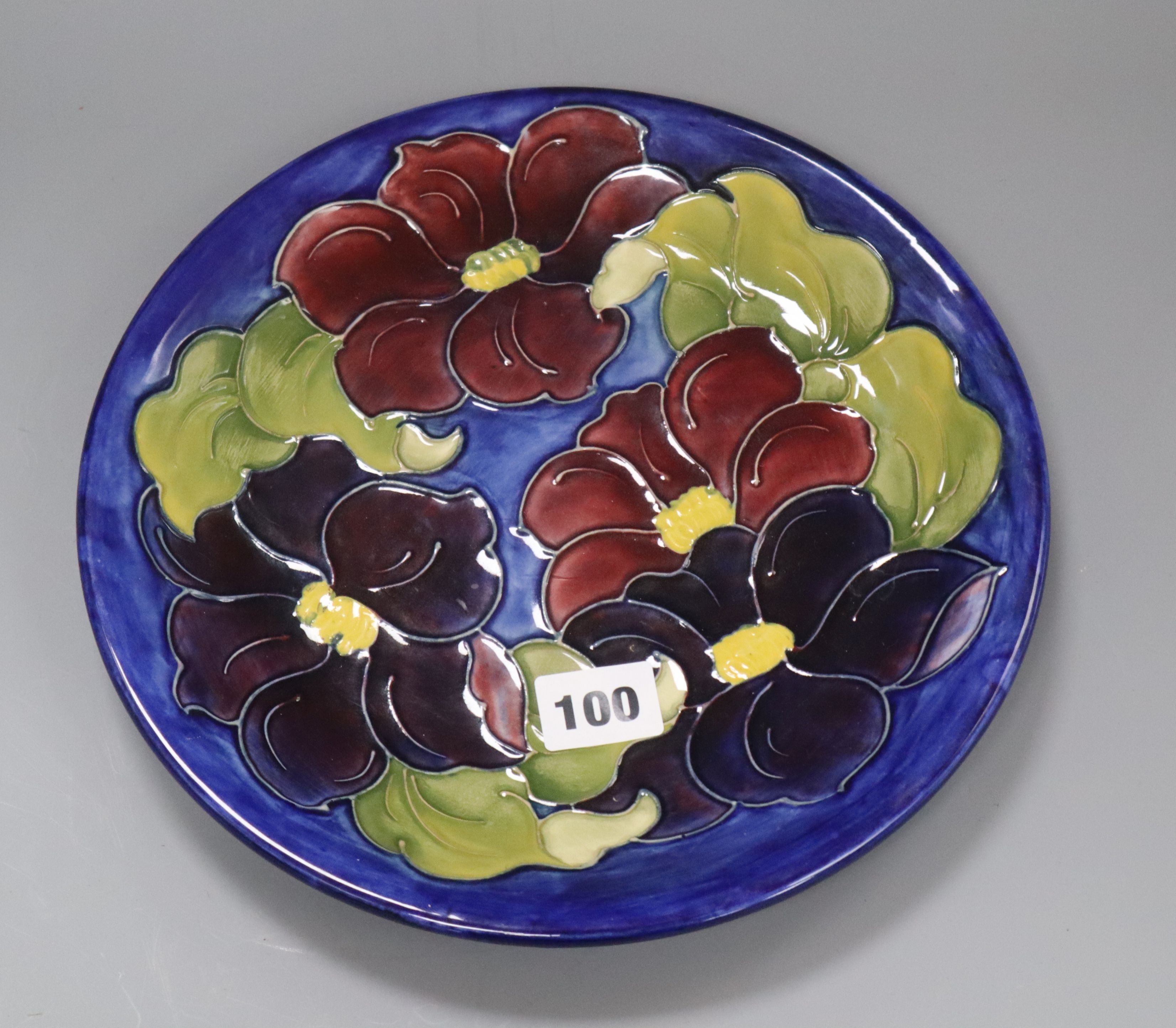 A Moorcroft clematis dish diameter 25.5cm