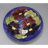 A Moorcroft clematis dish diameter 25.5cm