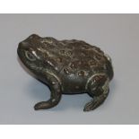 A bronze toad