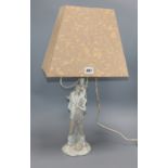 A Lladro porcelain lamp base