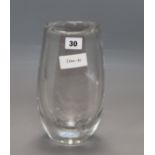 An Orrefors etched glass vase height 24cm