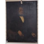 A late 19th century English School, oil on canvas, Half-length portrait of a seated gentleman 111