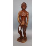 A carved wood slavery figure height 49.5cm