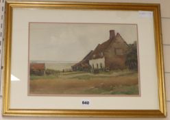 Mrs. Cyril Fitt, watercolour, The Old Farm, Walberswick, signed and dated 1923 24 x 36cm