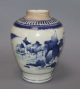 An 18th / 19th century Arita blue and white vase height 23cm