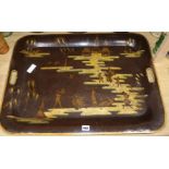 A Toleware tea tray length 74cm