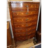 A marble top chest W.77cm
