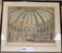 Havell after Moore, coloured aquatint, Pavilion interior of the stables, 28 x 32cm