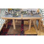 A set of four faux hardstone top square tables W.70cm each