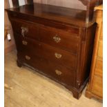 A Georgian style oak chest with 'secret' drawer W.116cm