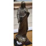 A bronze figure of Jesus signed "Besqueur" height 45cm