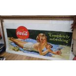 A "Drink Coca Cola" large advertising print, 102 x 106cm and a "Refrescante" large Coca Cola