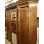 A Victorian satin birch wardrobe W.192cm