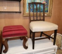 A Victorian dressing stool and a chair stool W. 46cm