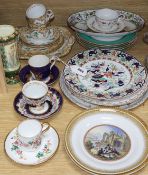 A quantity of mixed 19th century tea ware and a vase