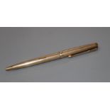 A Parker 9ct gold engine turned ballpoint pen